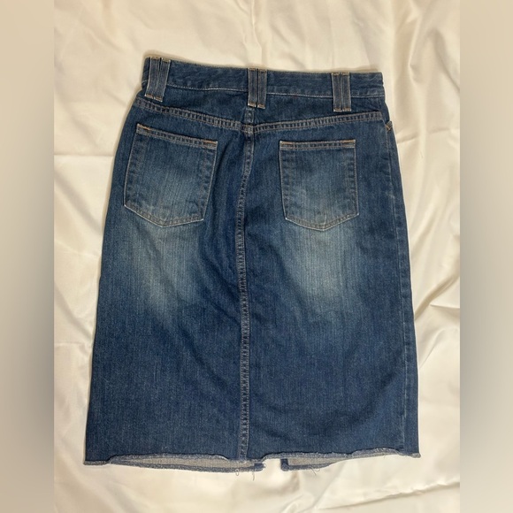 Old Navy Y2k Slit Front Denim Midi Skirt SZ 4 - Picture 4 of 4